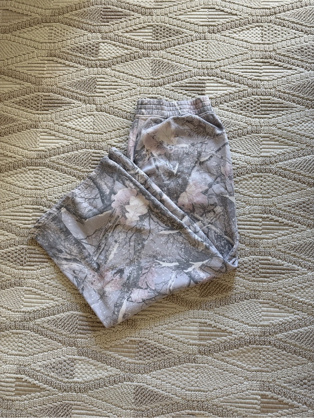 Hollister Gray and Light Pink Camo Sweat Pants